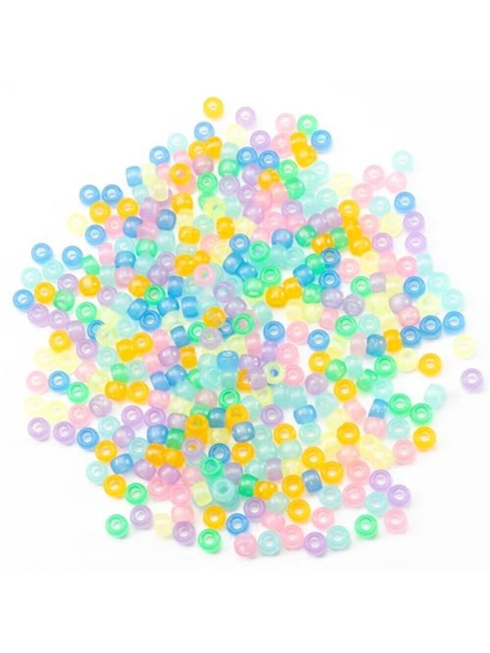1000Pcs Glow in The Dark Pony Beads Bulk for Hair Kandi Bracelet Keychains - Picture 2 of 6